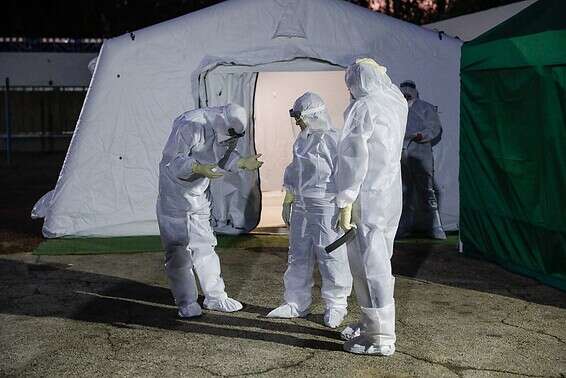 מתחם בידוד לחולי קורונה // צילום: יהודה פרץ